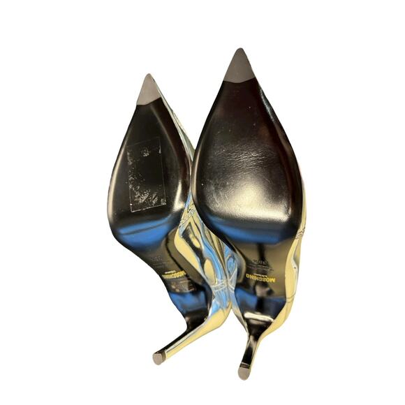 Moschino NIB Question Stitching 100mm Pumps in Silver Size 38.5 - Picture 8 of 9